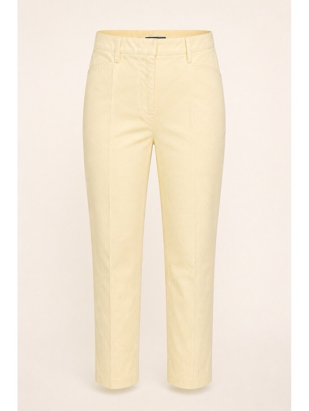 Lands' End Women's 10 Mid Rise Slim Leg Chino Pants Pale Yellow Preppy Classic